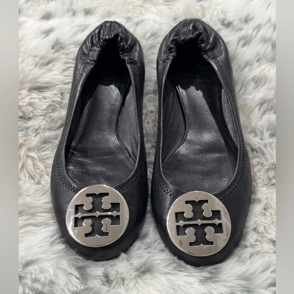 Tory Burch Claire Ballet Black Flats Size 6.5M